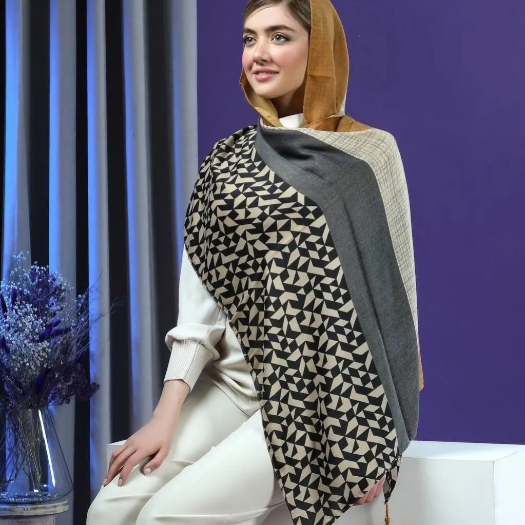 شال نخی منگولهدار چهارفصل 6رنگ