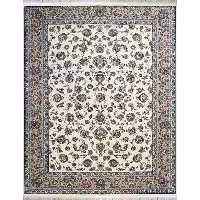 فرش ماشینی دستباف نما افرند 1250 شانه زمینه کرم کد 24300 (نه متری)