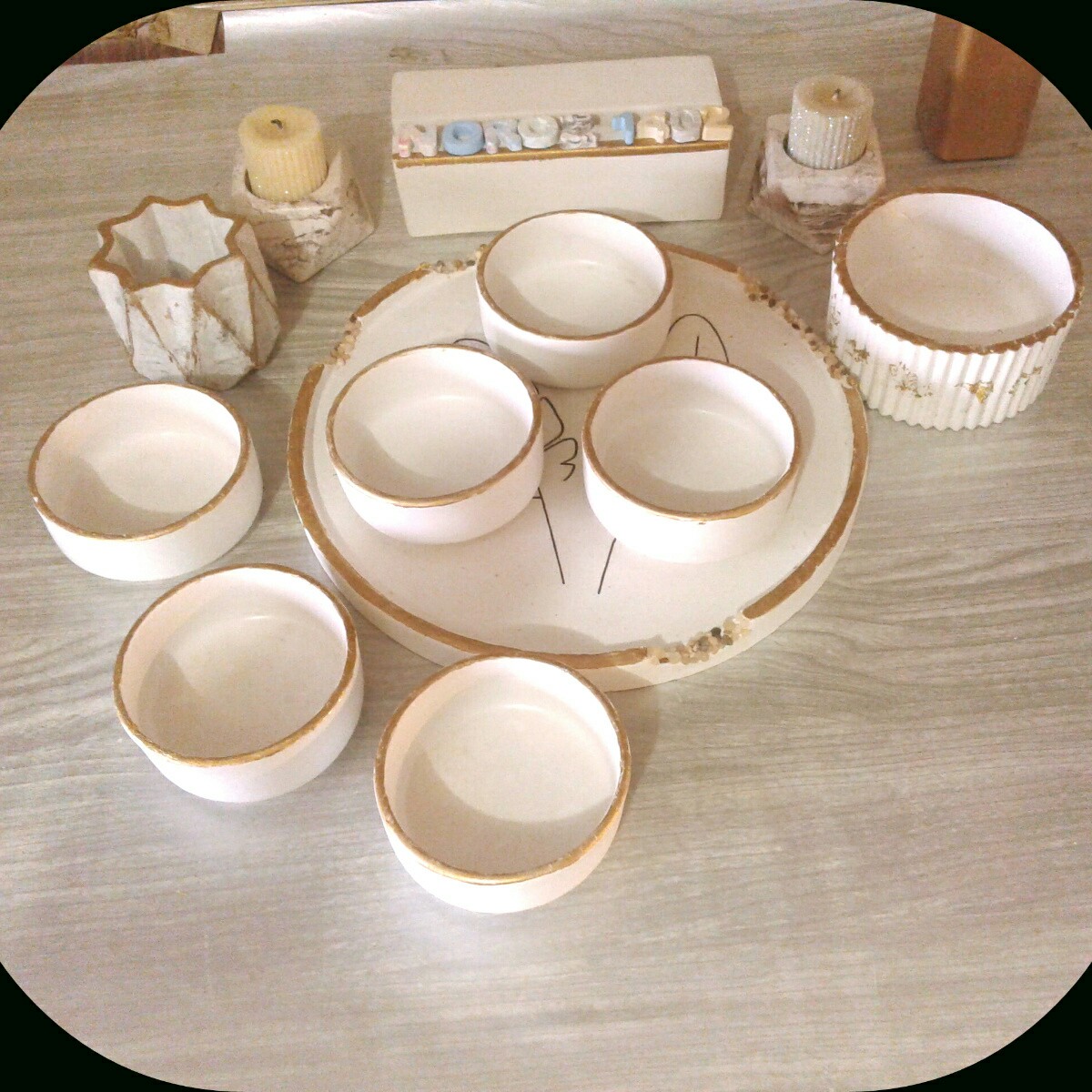 هفت سین طلاکاری (پایه آینه بدون آینه) ارسال رایگان