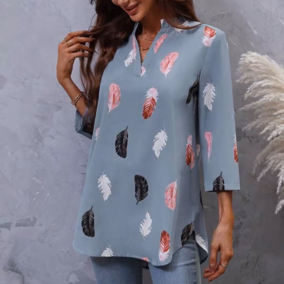 شومیز مانتویی وارداتی جلو بسته یقه v 