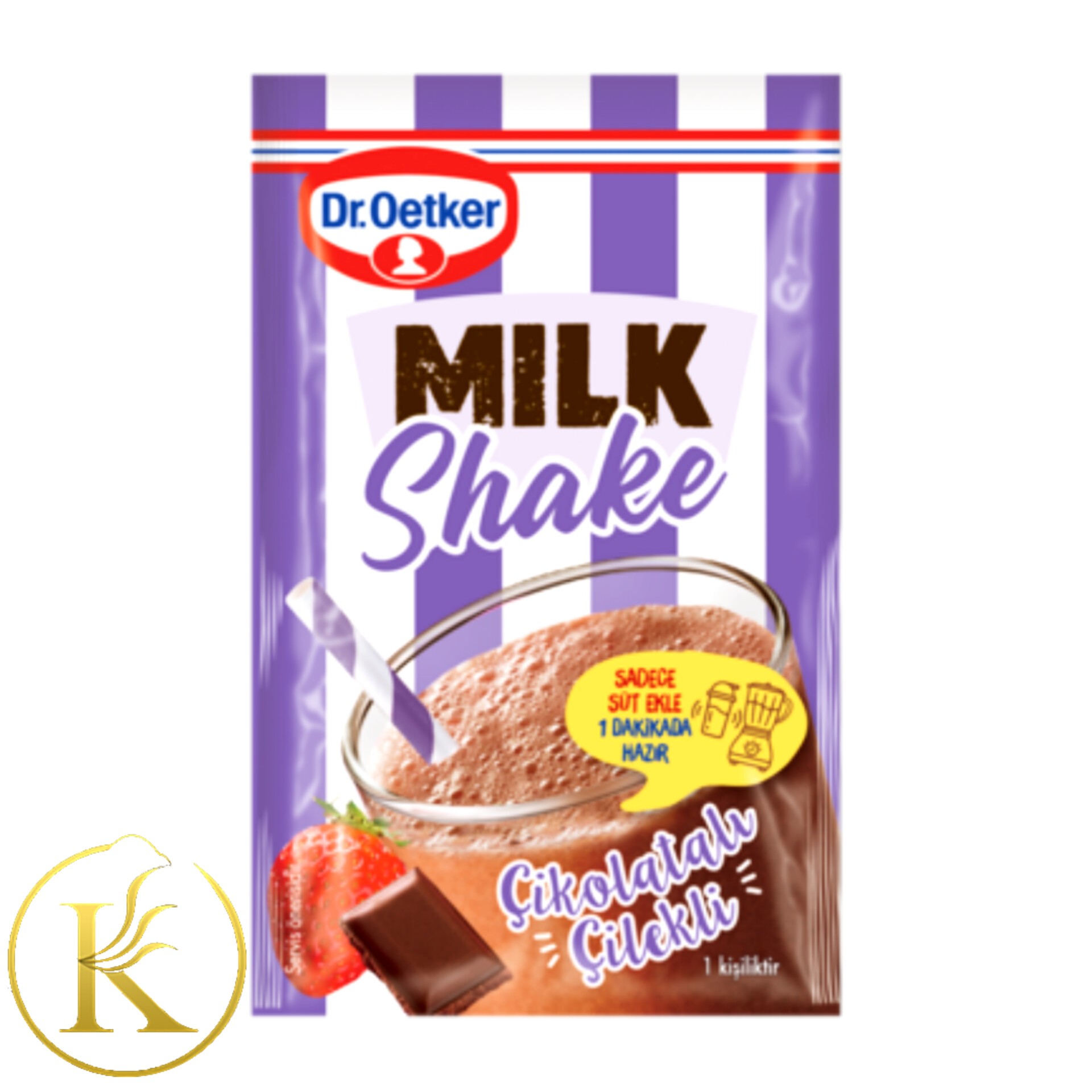 پودر میلک شیک شکلاتی همراه توت فرنگی دکتر اوتکر (15 گرم) droetker

