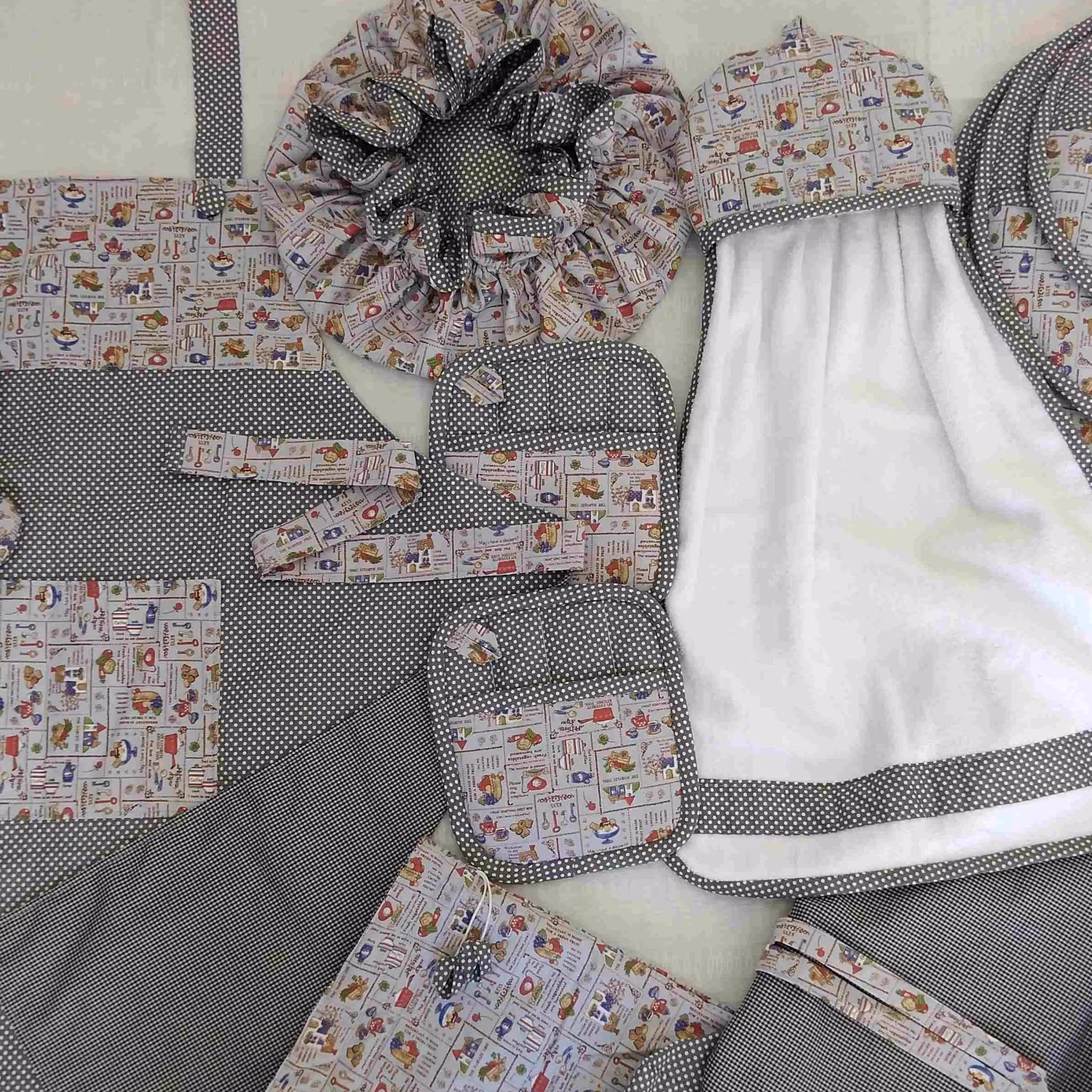 سرویس آشپزخانه، دوخته شده با پارچه کتان نخ، دوخت عالی و تمیز