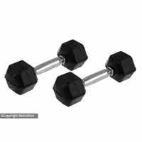 دمبل شش ضلعی مشکی بسته دو عددی - فروشگاه نسل آهن