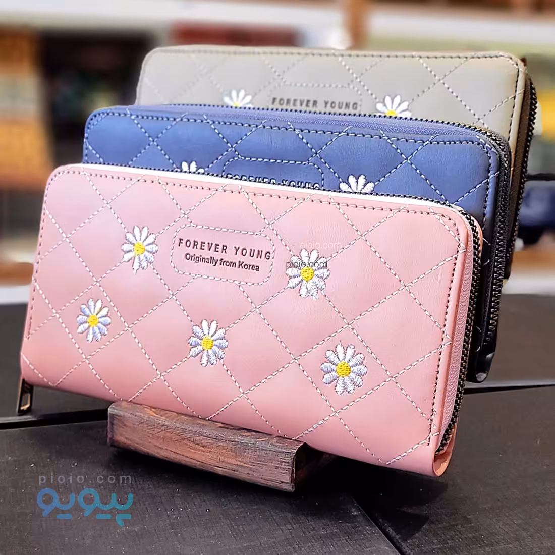 کیف پول تک زیپ فانتزی طرح گل