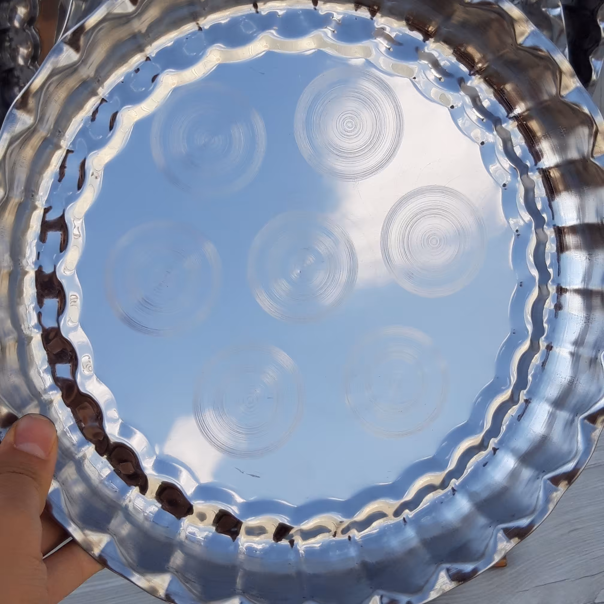 سینی استیل سایز35قطر30سانتی متر