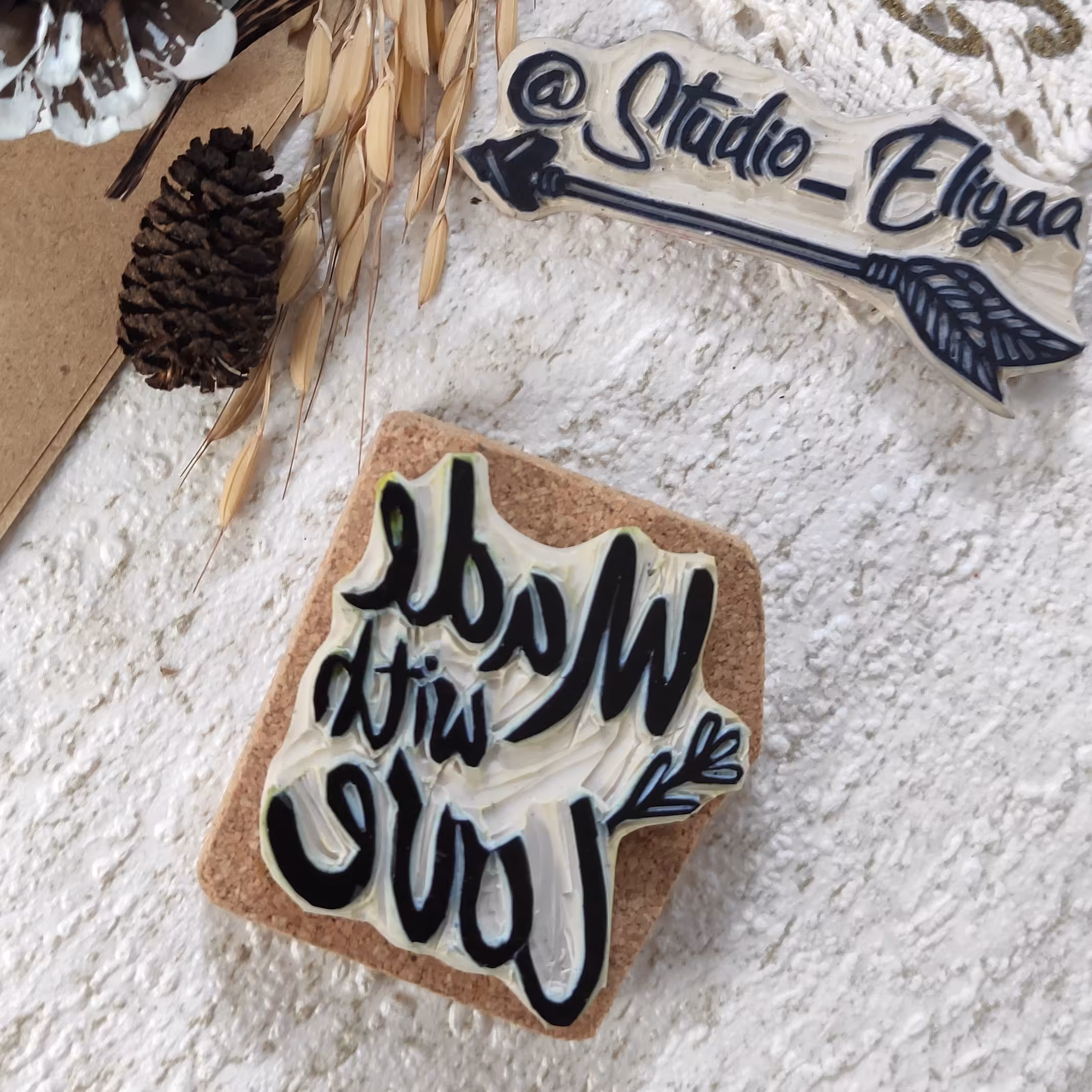 مهر  لینو لئوم طرح made  with love(ساخته شده با عشق)