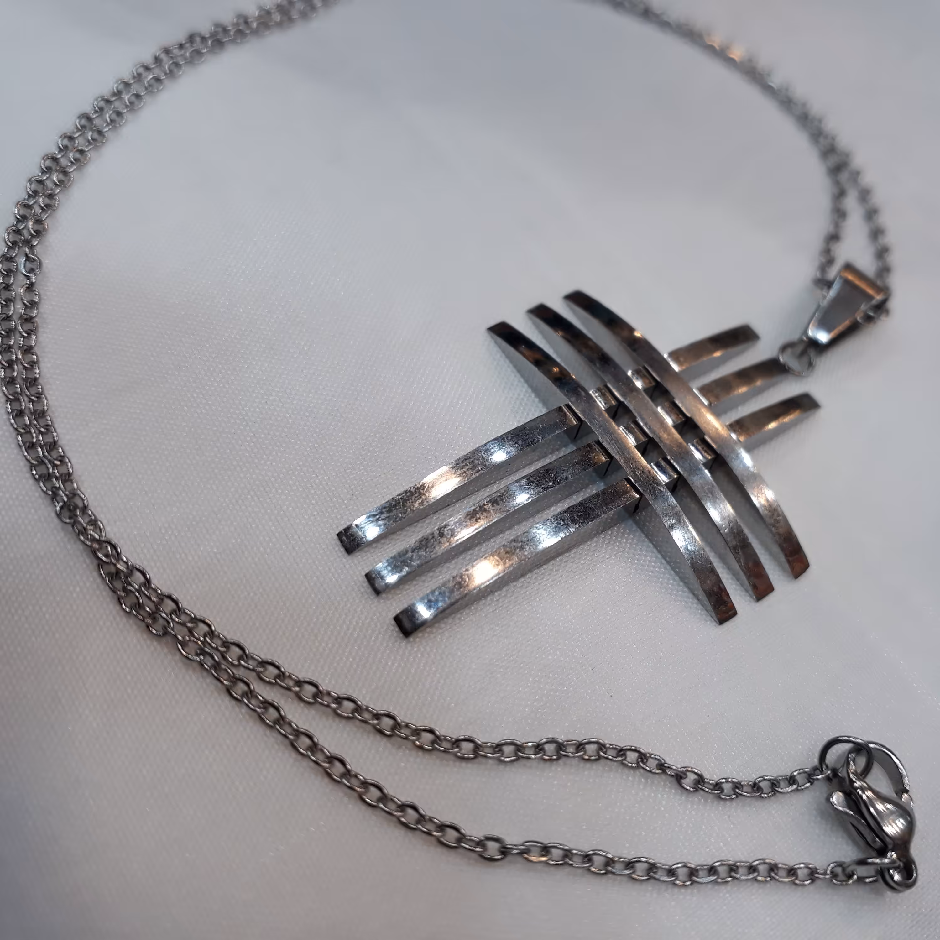 گردنبد صلیب استیل استیل رنگ ثابت