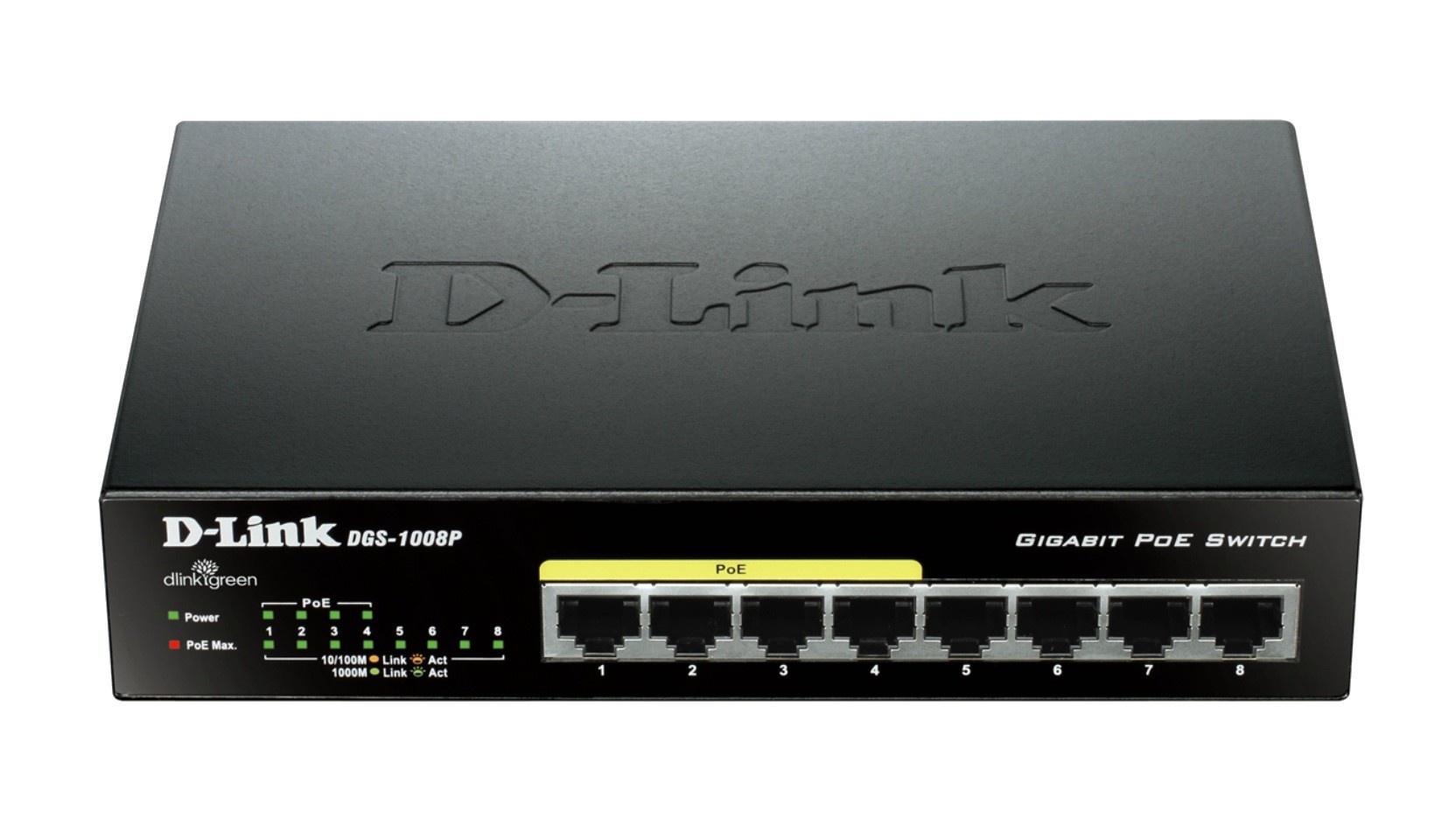سوییچ شبکه 8 پورت PoE گیگابیت دی لینک DGS-1008P