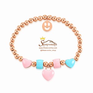 دستبند فانتزی مهره و قلب های رنگی و BNG285R0 Smile