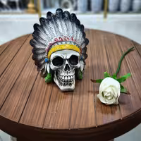 مجسمه پلی استر طرح کله اسکلت سرخ پوست