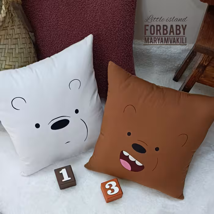 دوکوسن مربع طرح حیوانات ویک کوسن مربع تدی