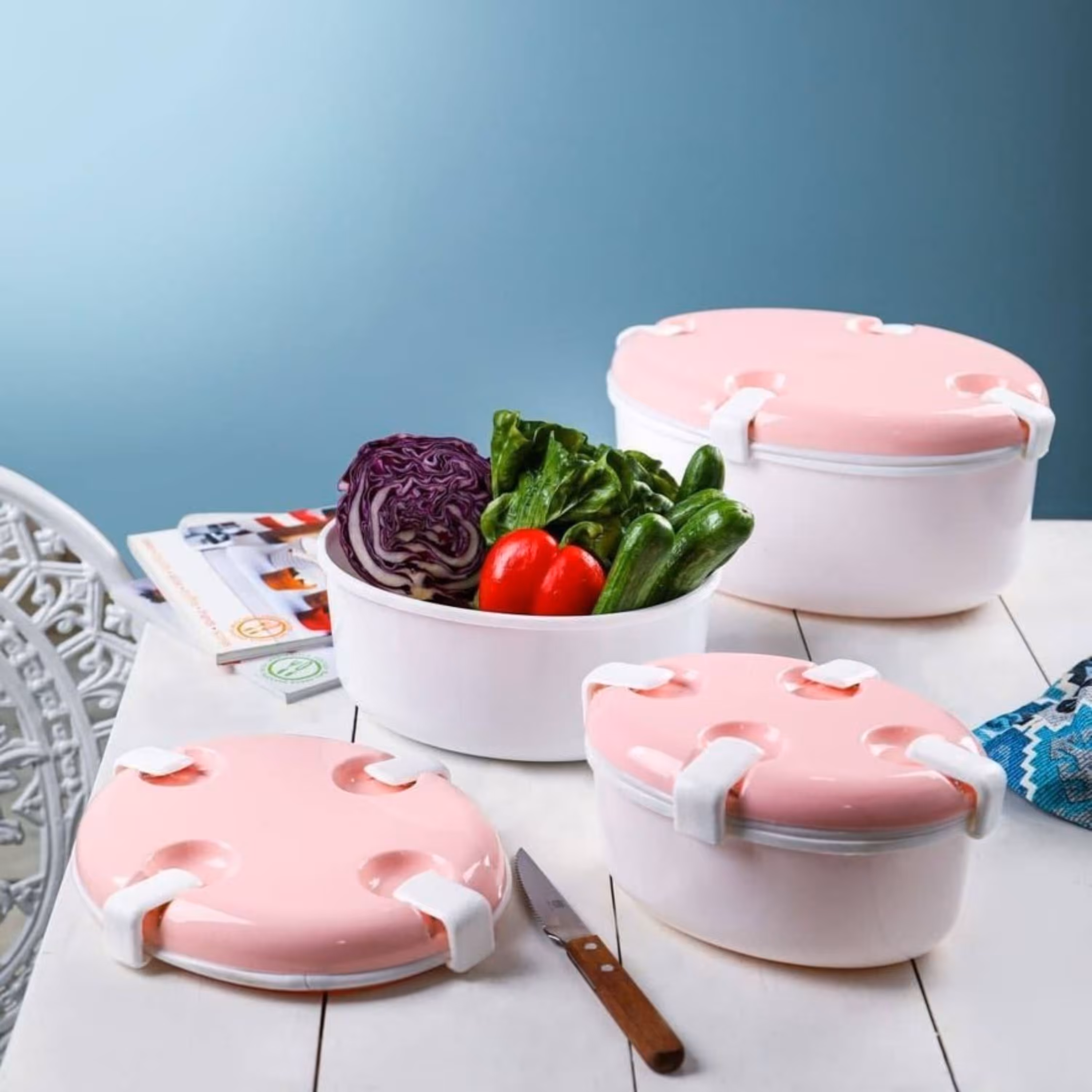 ظرف قفل دار 3تیکه تولید شده با مواد گرید غذایی قابل استفاده در ماکروویو قابل شست