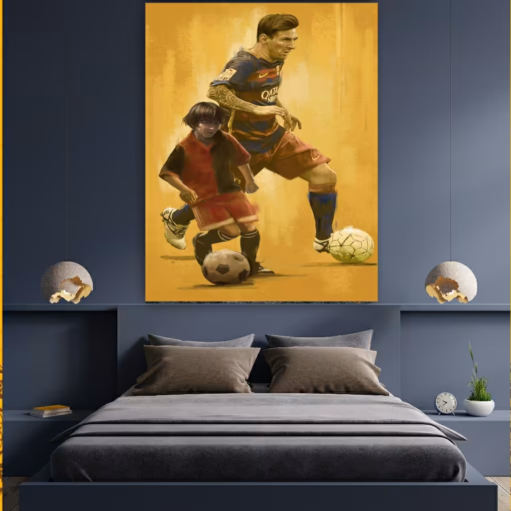 پوستر دیواری طرح کودکی تا بزرگسالی مسی