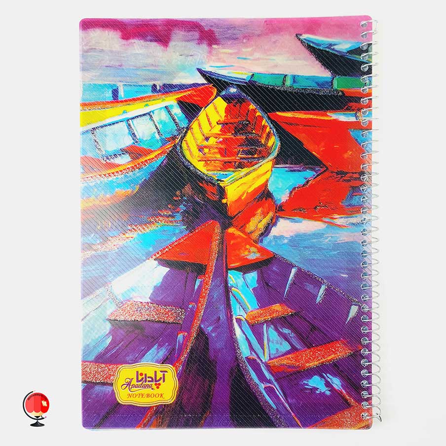 دفتر مشق 100 برگ سیمی طرح قایق جلد طلقی آپادانا