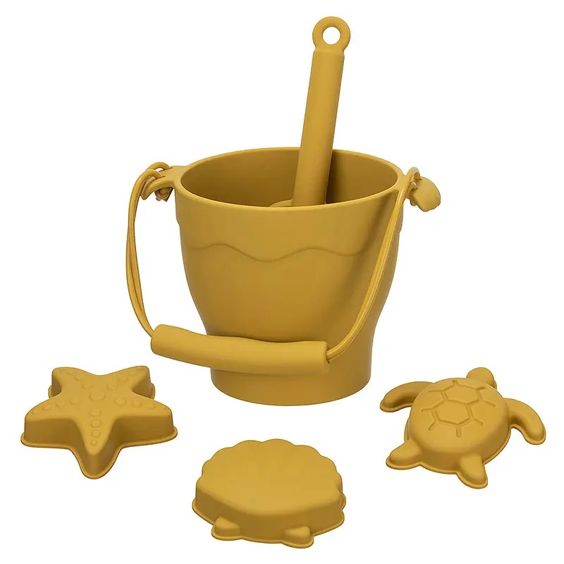 لوازم شن بازی سیلیکونی 8 تکه - زرد