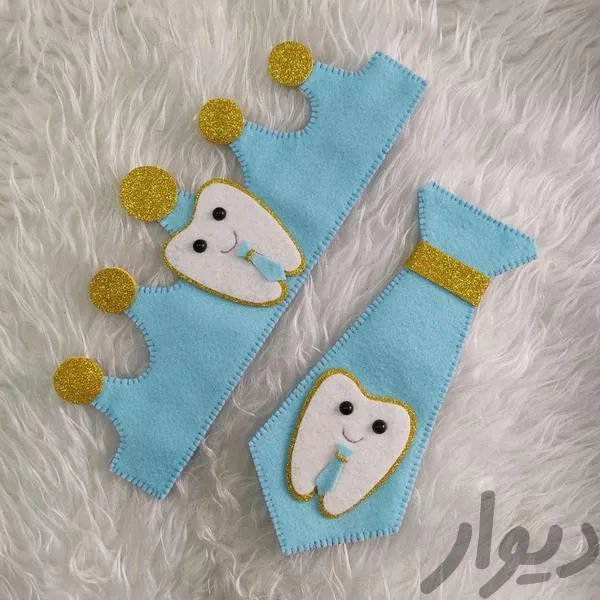 گیفت دندونی نمدی/تاج نمدی/دندونی/تاج و کروات نمدی