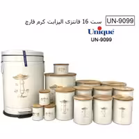 سرویس آشپزخانه 16 پارچه درب بامبو یونیک کد 9099 کرم قارچ