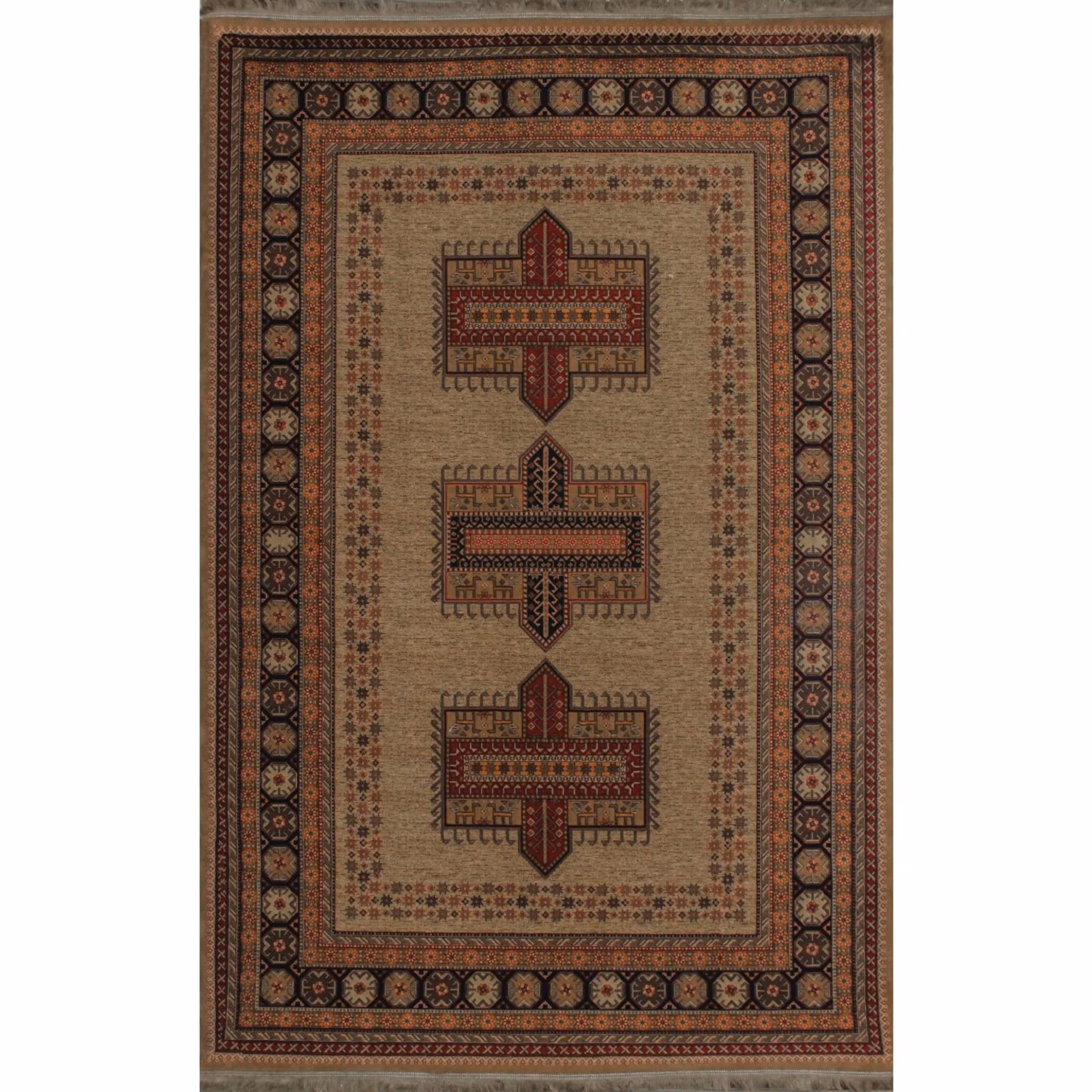 گبه ماشینی افرند کد B-802 زمینه بژ (چهار متری)