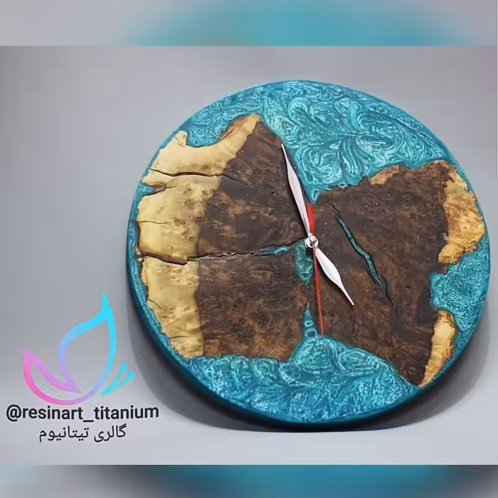 ساعت دیواری چوب جوش و رزین02