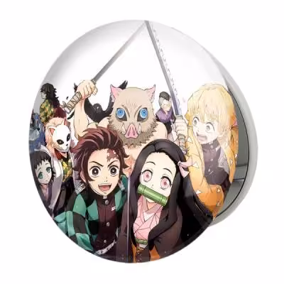 آینه جیبی خندالو طرح نزوکو و اینوسکه و تانیجرو انیمه شیطان کش مدل تاشو کد 11488