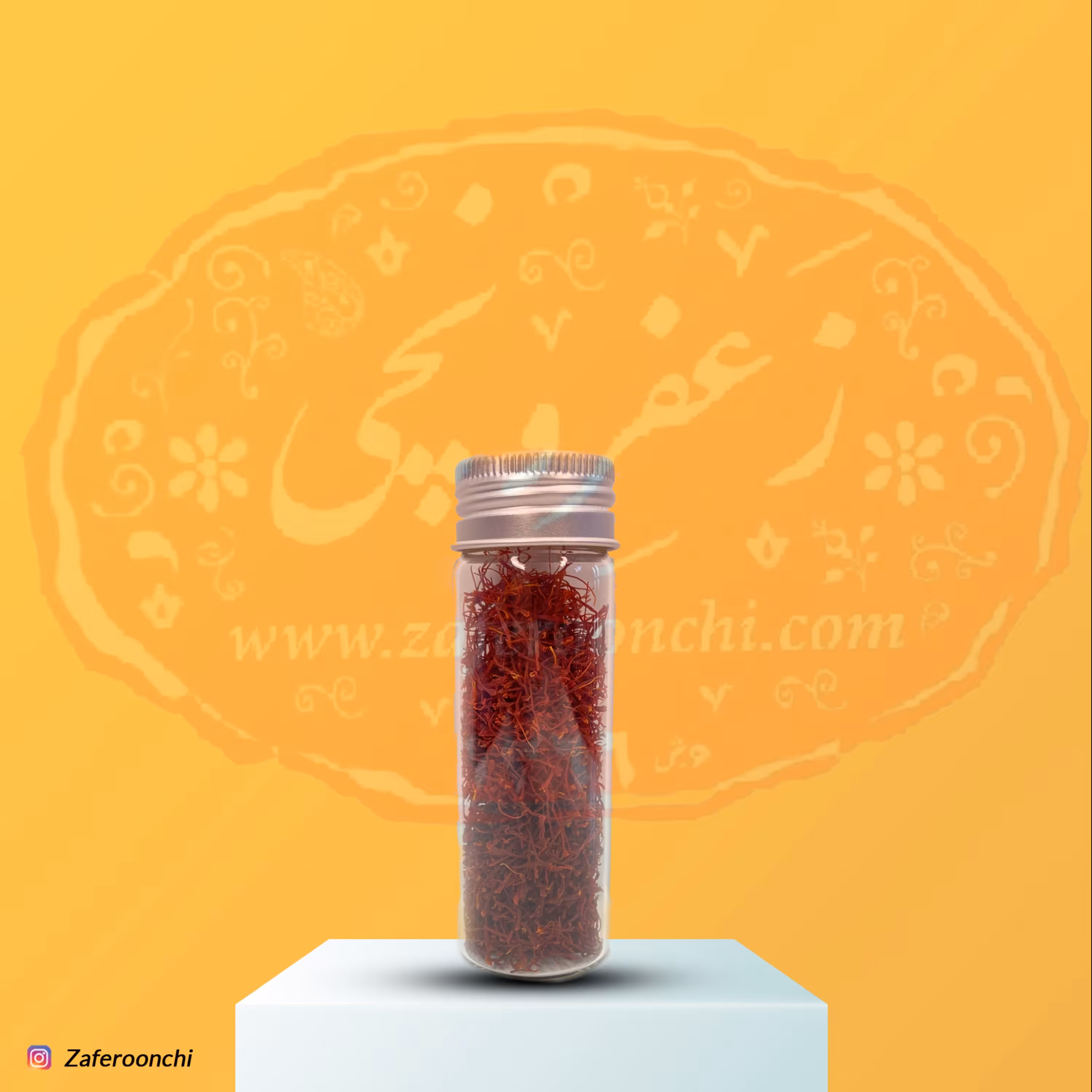 زعفران نگین 1 مثقالی درجه یک با ظروف شیشه ای درب پیچی