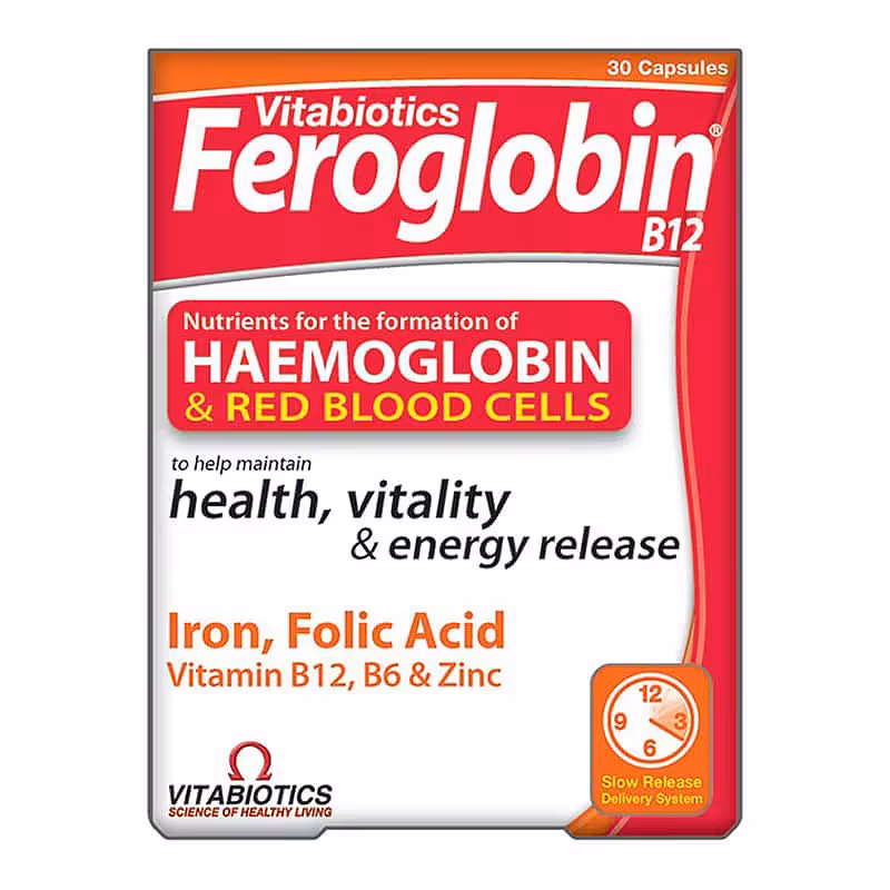 کپسول فروگلوبین ب 12 ویتابیوتیکس | Vitabiotics Feroglobin B12 | فارموکسین