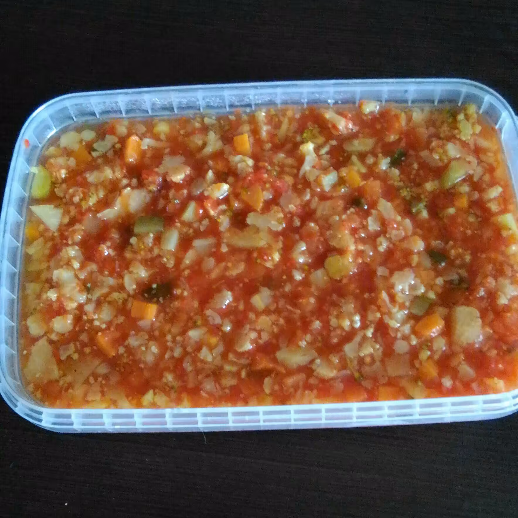 ترشی فصل با آب گوجه فرنگی500گرمی خانگی