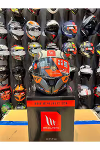 کلاه کاسکت موتورسیکلت نارنجی ایمنی MT FF106B TARGO S IVAN ORTOLA B4 مات سیاه MT Helmets
