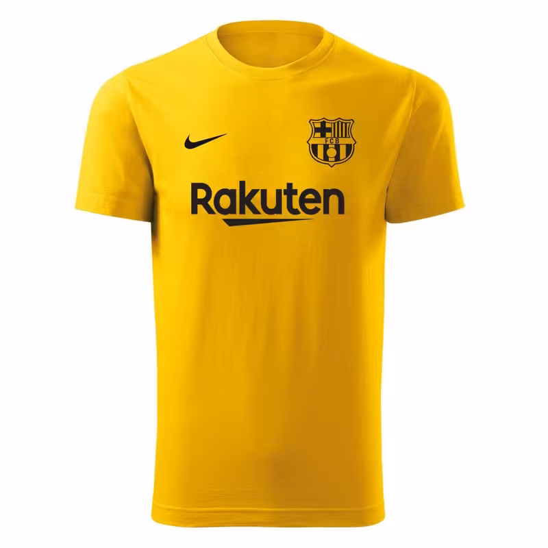 تیشرت آستین کوتاه یقه گرد طرح تیم بارسلونا مدلi8978