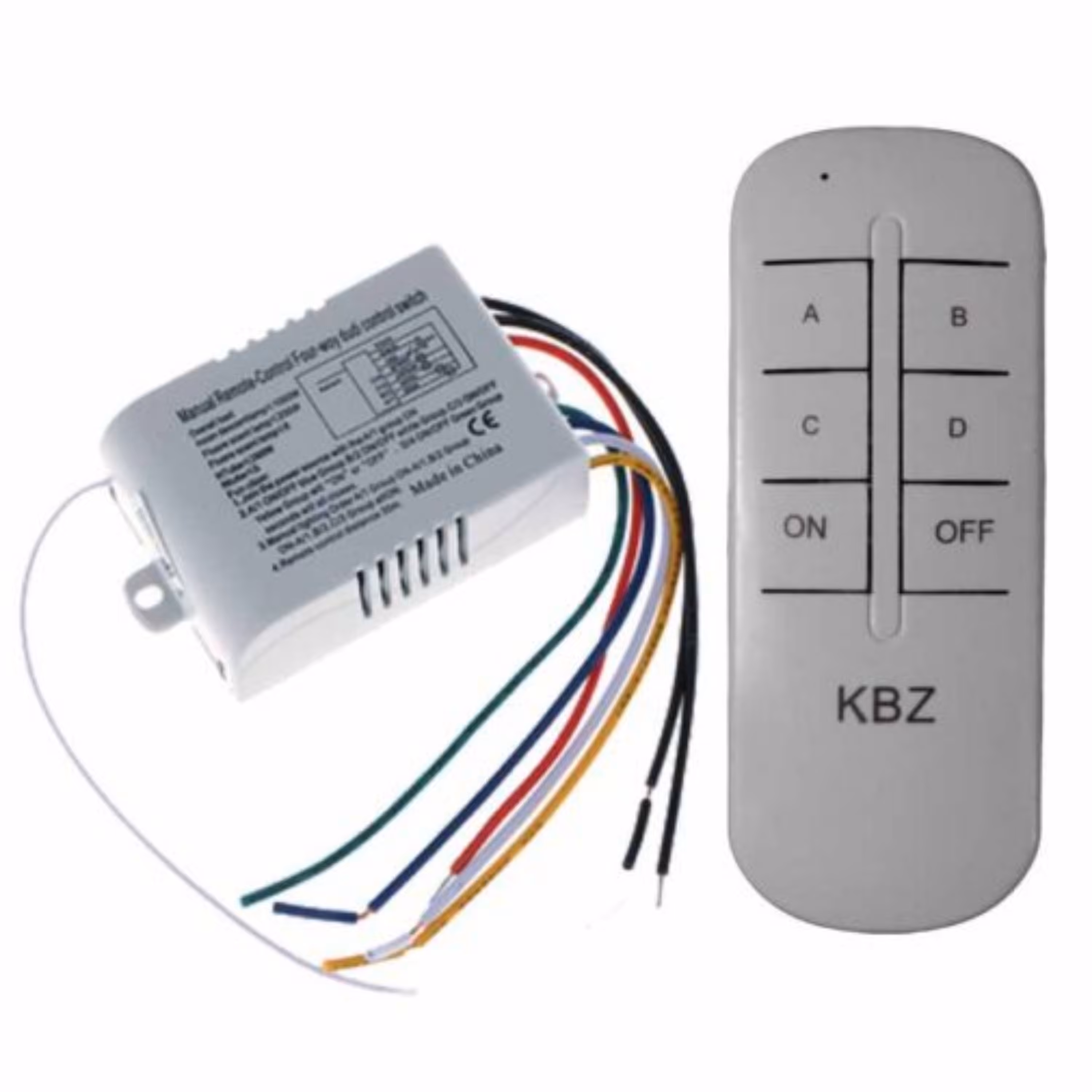 ریموت کنترل و گیرنده چهار کانال وایرلسی کلید کنترل جریان برق منزل کارگاه ها