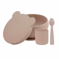 ست ظروف غذاخوری 3 تکه سیلیکونی بژ