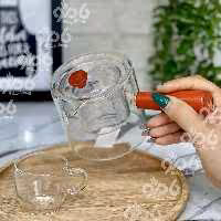 قوری پیرکس دمنوش شرقی دسته چوب 37