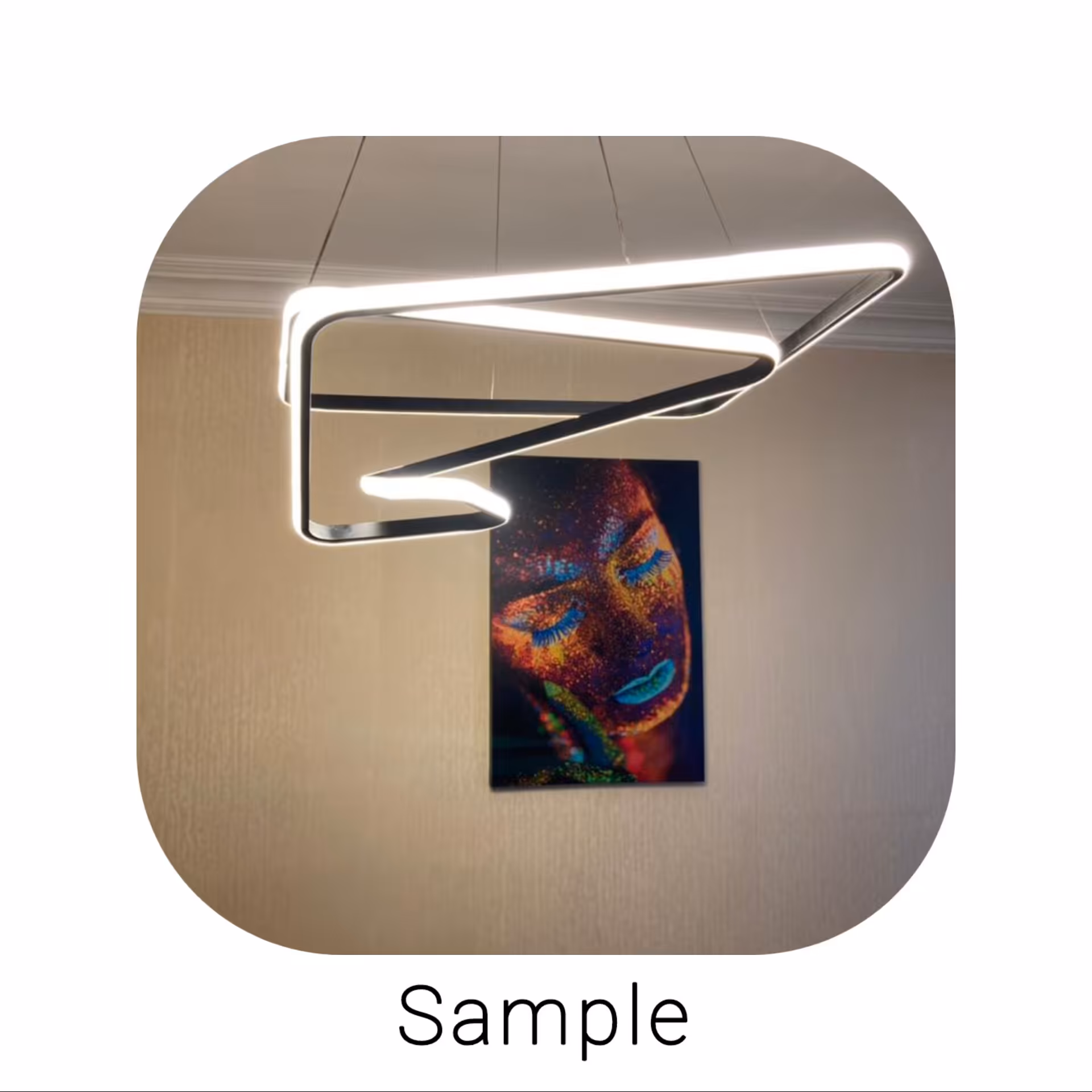 لوستر مدرن مدل مربع فضایی سه حالته کد LC-F