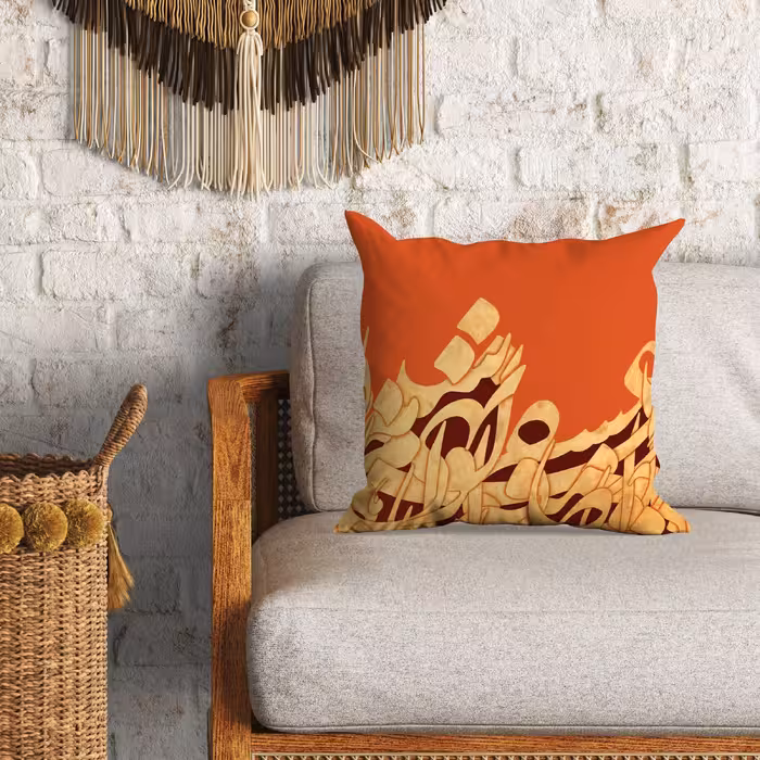 یک عدد کاور کوسن مخمل 40 در 40  طرح سیاه  مشق زیپ دار  دو رو طرح دار 