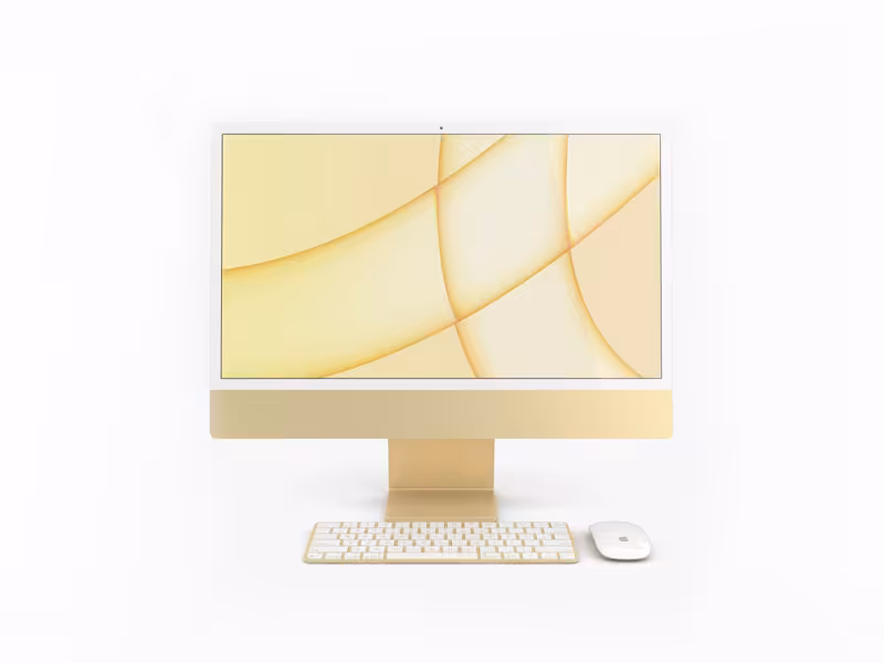 آیمک 24 اینچ مدل IMAC 24inch Apple M1 GPU 8Core-8Ram-256G yellow