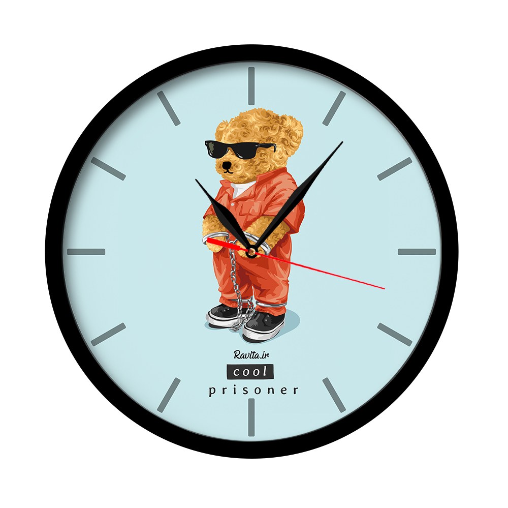 ساعت دیواری  راویتا مدلتدی کد 3439  در رنگ های مشکی و سفید 