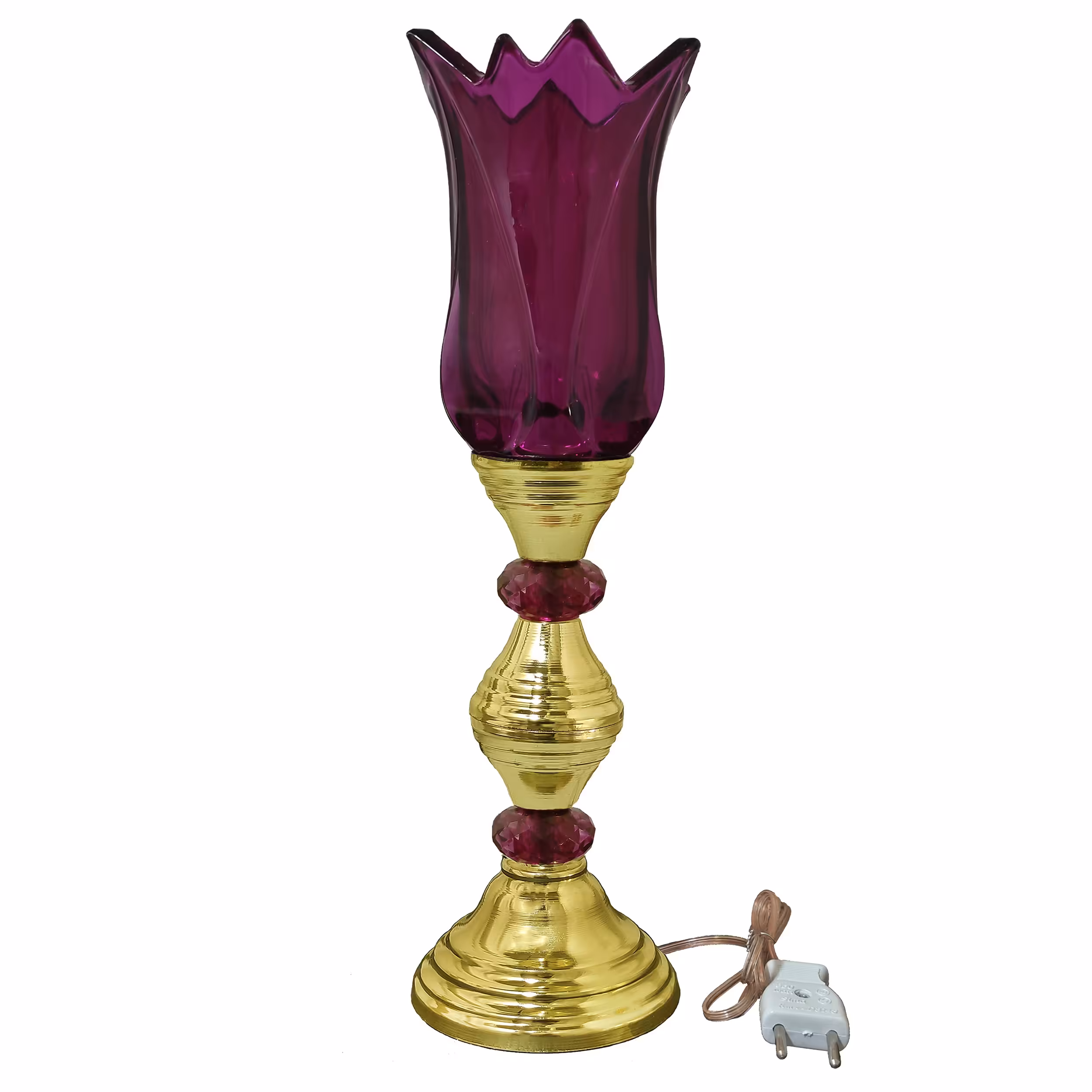 شمعدان آباژور لاله قلبی لامپ خور تکی (رنگ بنفش)