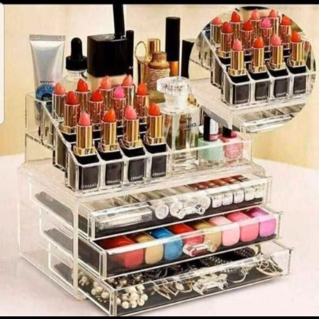 باکس لوازم ارایش کریستال  3 کشو 