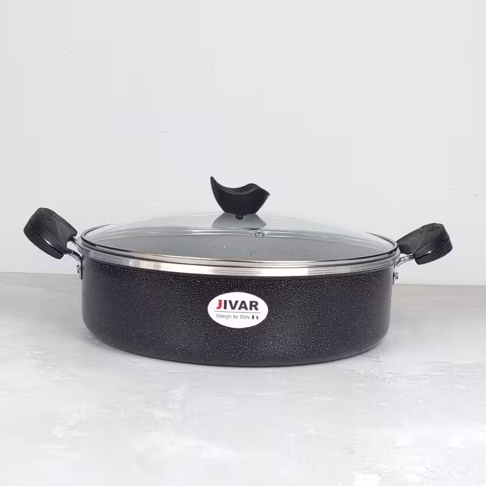 تابه سایز 30 طرح چدن ارکیده مشکی گرانیت ژیوار