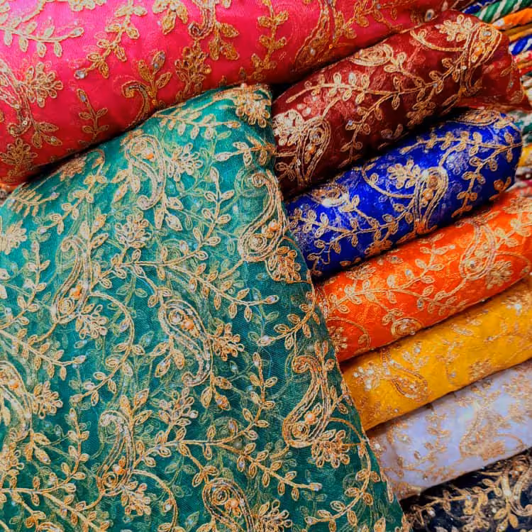 پارچه تور گیپور سوزندوزی