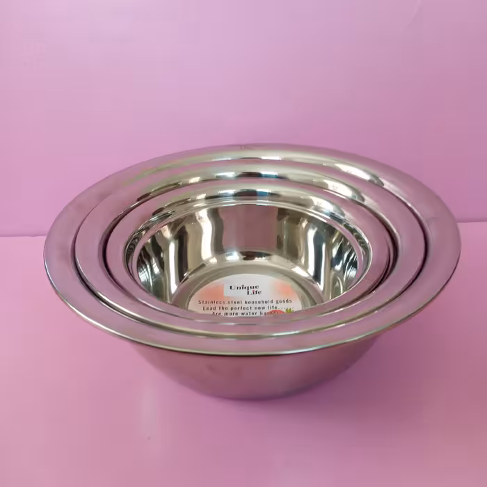 سرویس لگن استیل 3 پارچه یونیک لایف لبه دار آهنربا نگیر  ضخیم و محکم 