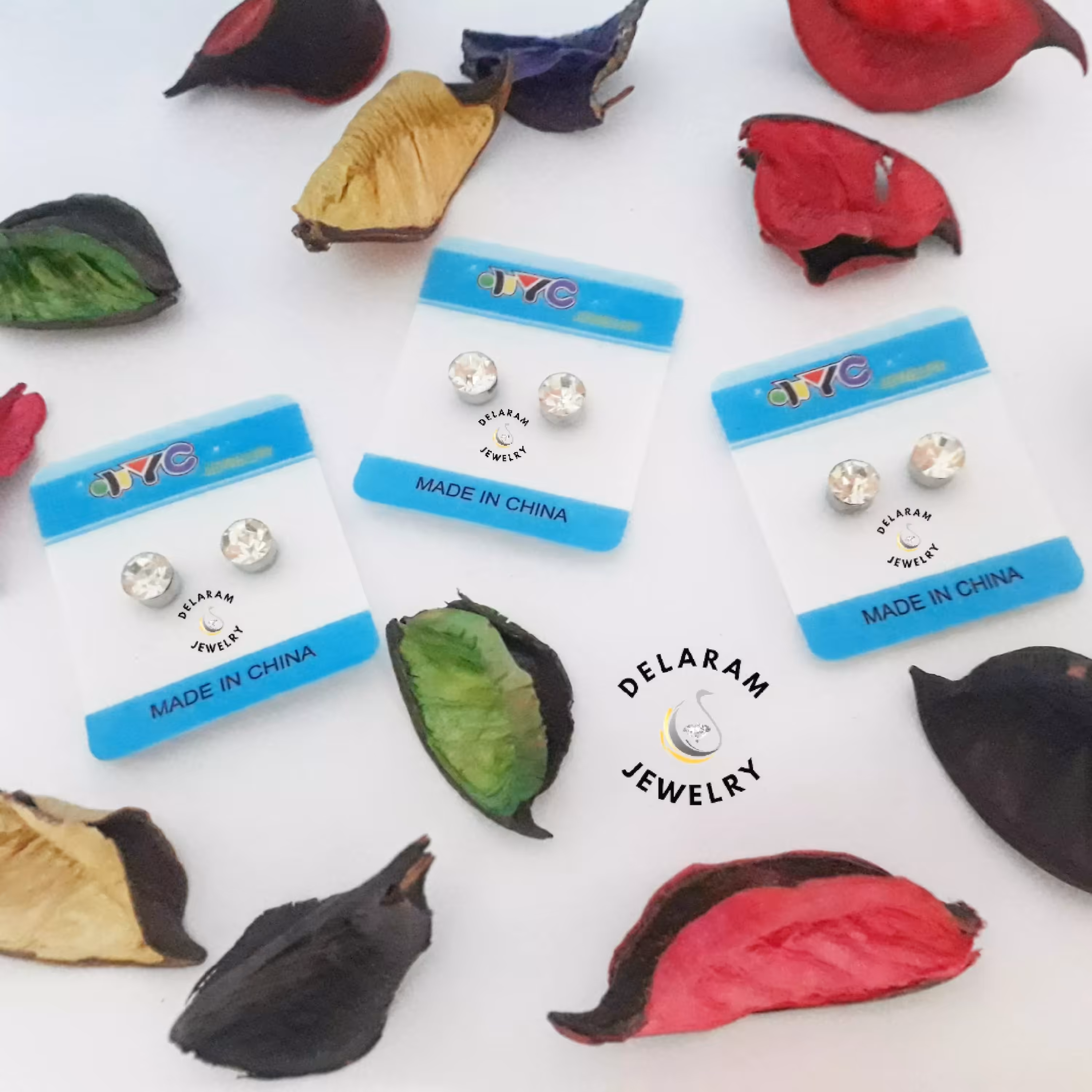 گوشواره مگنتی استیل رنگ ثابت بدون نیاز به سوراخ گوش پشت آهن ربایی