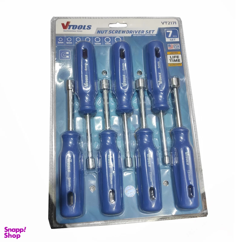 پیچ گوشتی بکسی وی تولز مدل YP-NUTSCREWDRIVERSET-7PCS مجموعه 7 عددی
