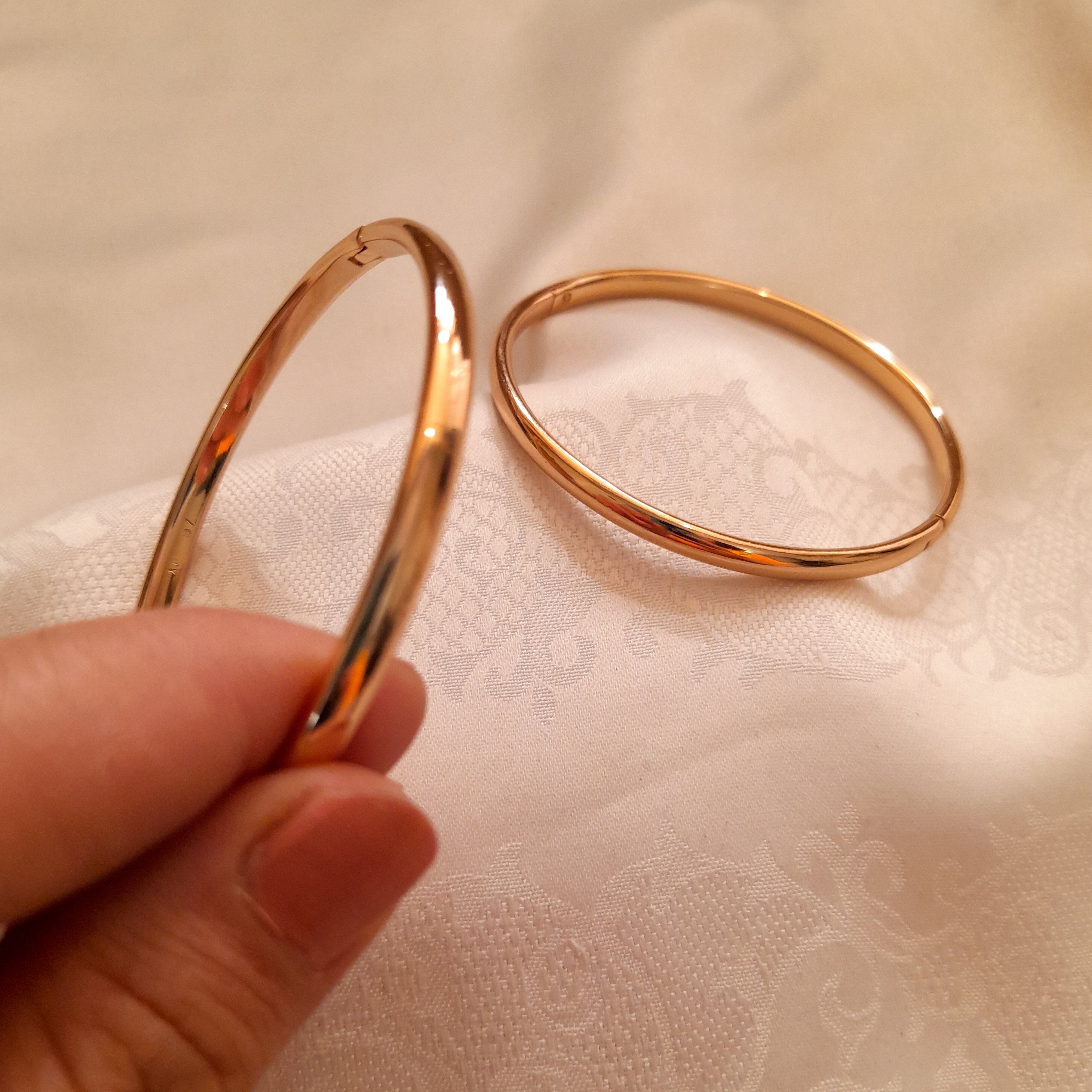 دستبند النگویی آینه ای ژوپینگ باریک