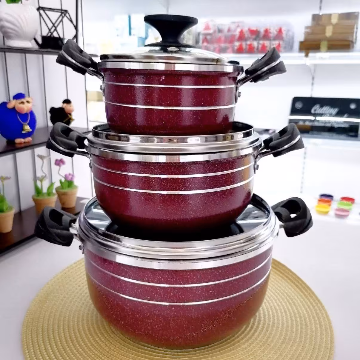 قابلمه 3عددی درب دار کوچک ارسال رنگ به صورت رندوم