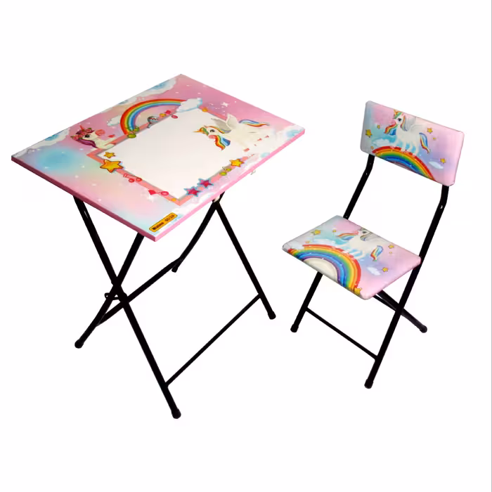 ست میز تحریر با صندلی میزیمو طرح تک شاخ کد 201