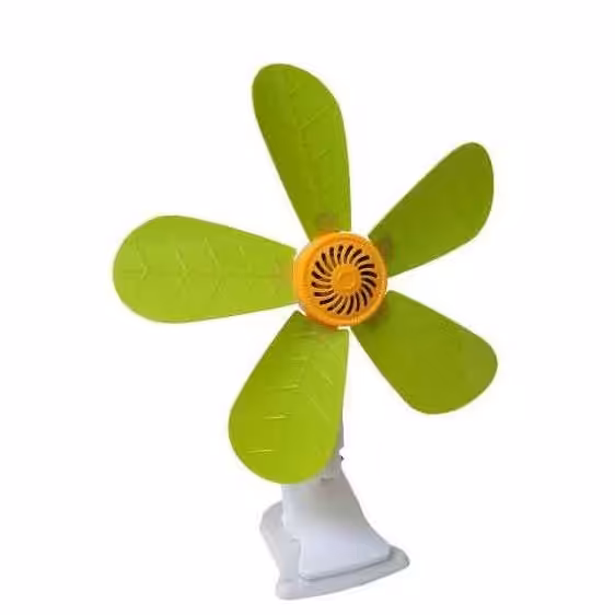 پنکه رومیزی مدل گیره ای پنج پره رنگ سبز