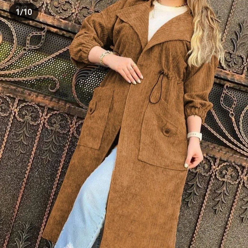 مانتو مزونی مخمل کبریتی ریز  درجه 1