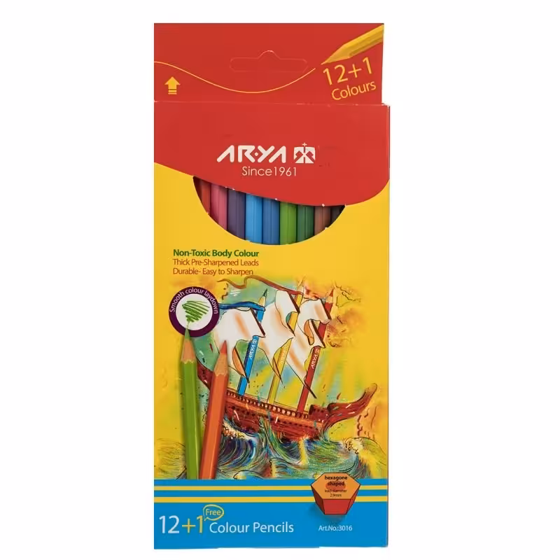 مدادرنگی 12 رنگ جعبه ای آریا