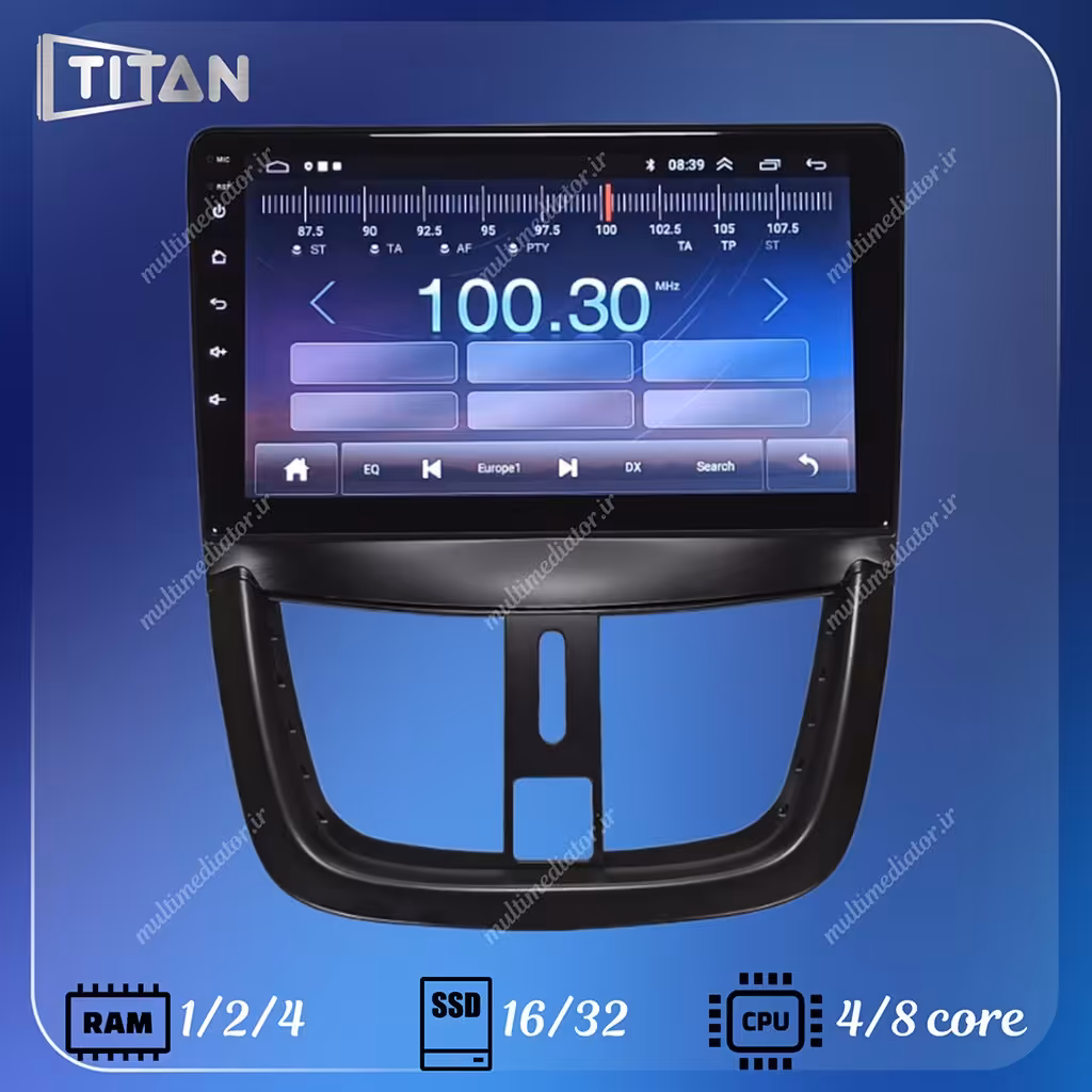 مانیتور اندروید پژو 207i و  207i SD تیتان با گارانتی یکساله